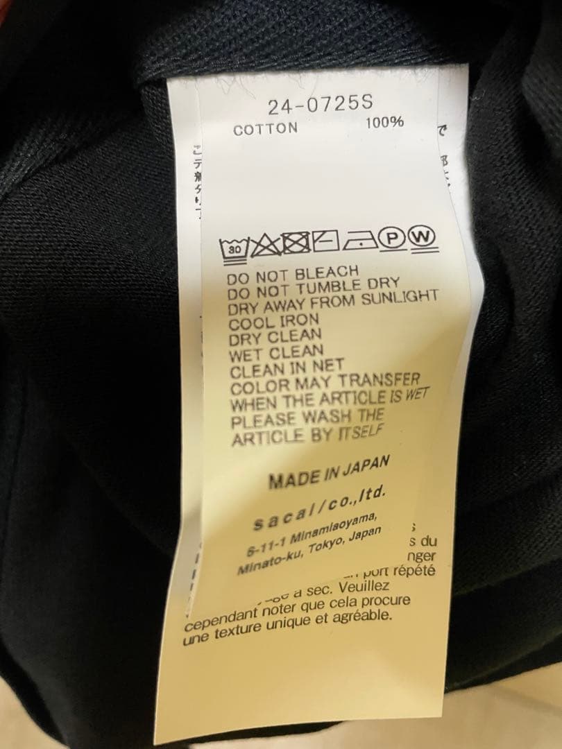 sacai×Carhartt サカイ×カーハート Tシャツ 黒