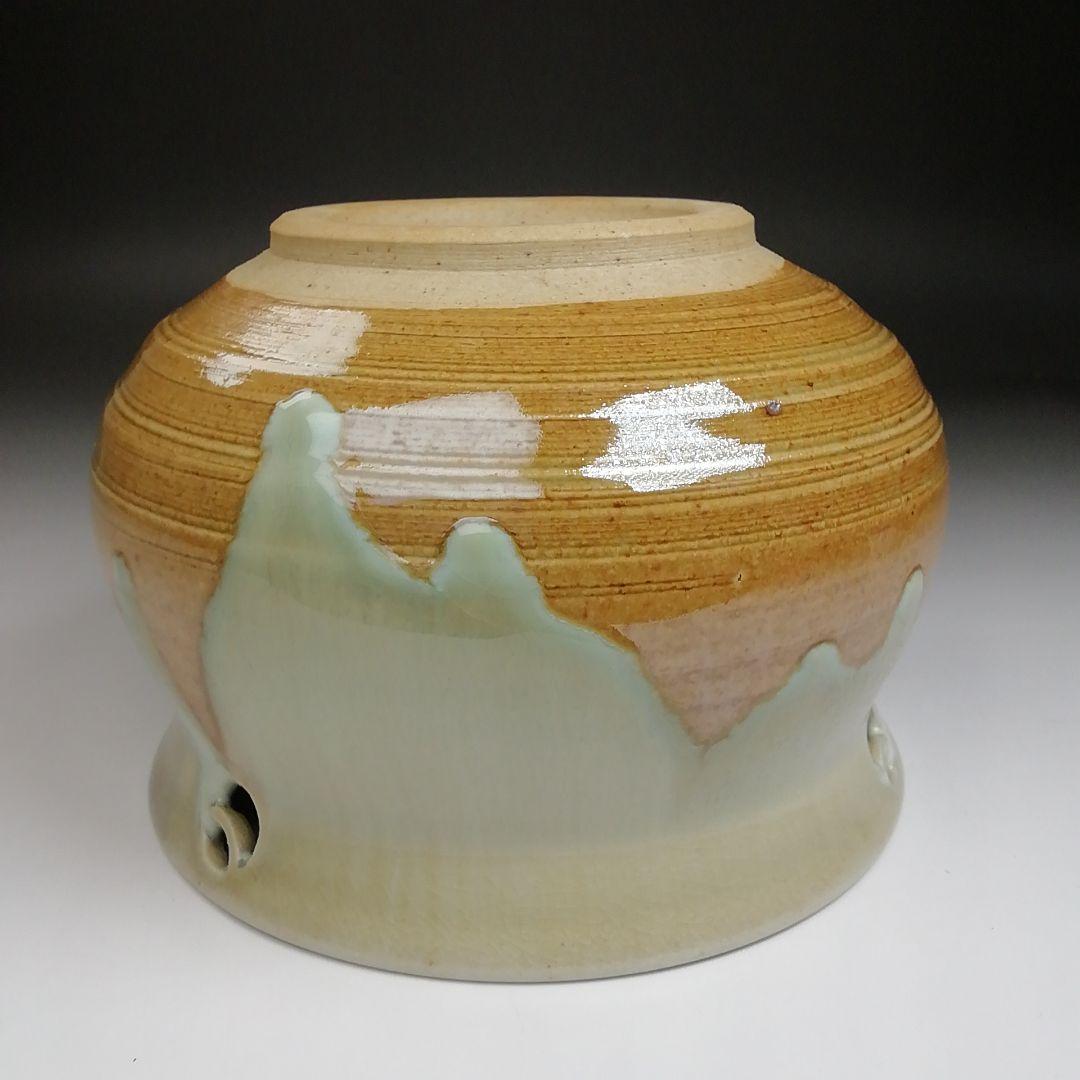 Ｓ８６１　建水　『赤膚焼』『尾西楽斎造』　共箱　茶道具