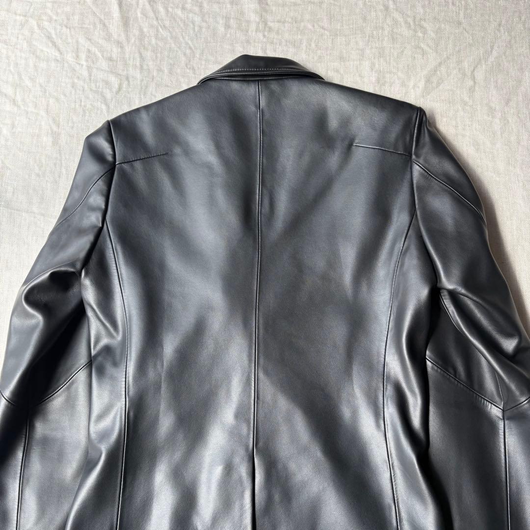 美品 TORNADO MART ストレッチ レザー テーラードジャケット 羊革