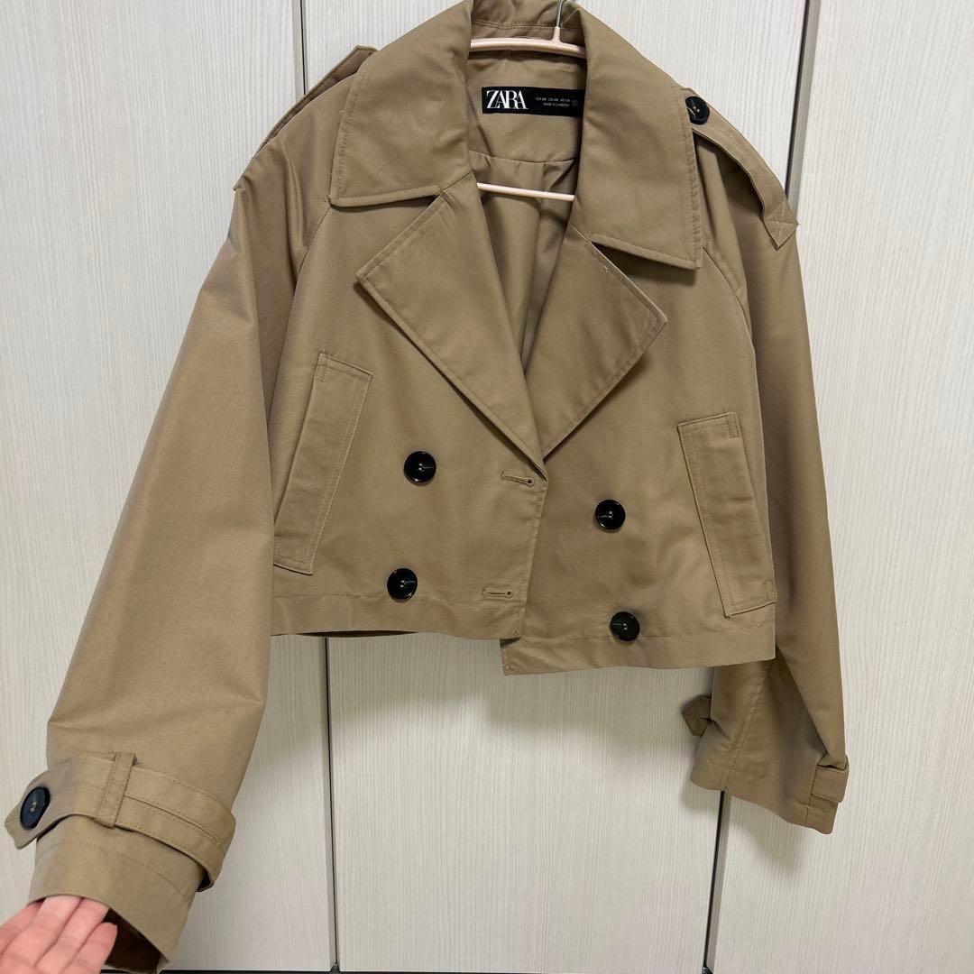 ZARA ショートダブルブレストトレンチコート　ゴールデンブラウン