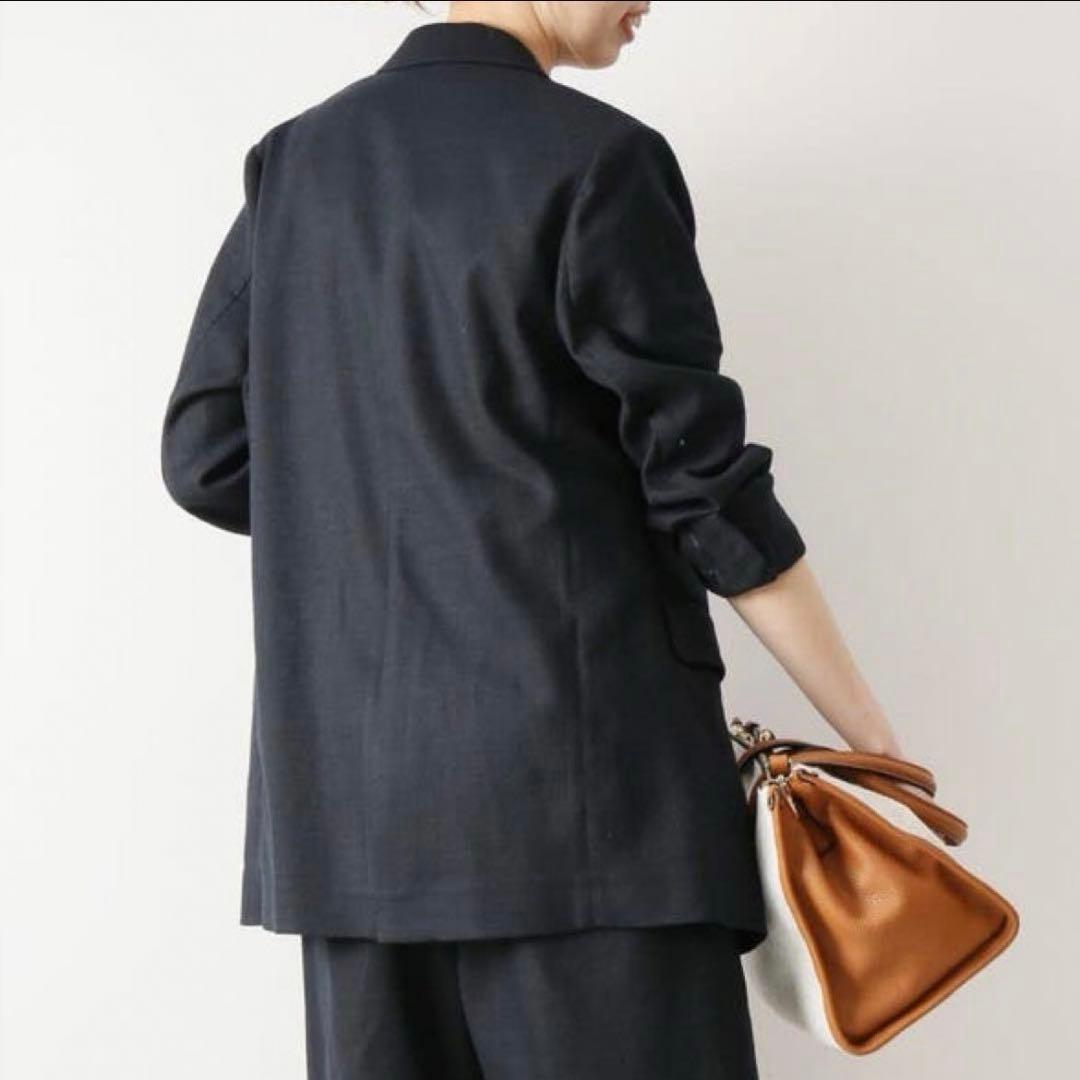 ❤︎美品❤︎スピック&スパン リネンストレッチ テーラードジャケット 紺 S