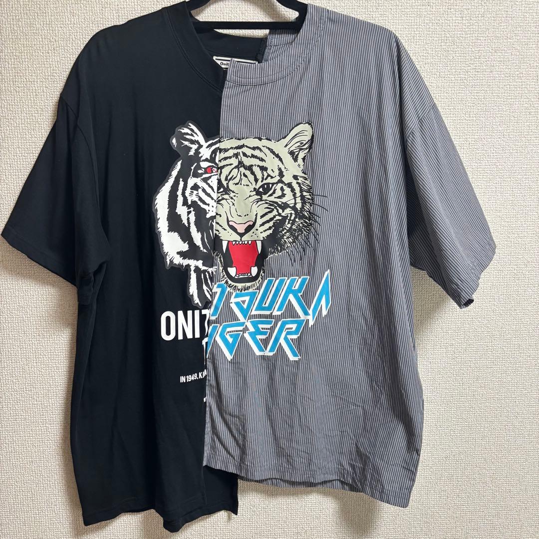 【未使用品】オニツカタイガー　ユニセックス　Tシャツ　Mサイズ　ブラック　グレー