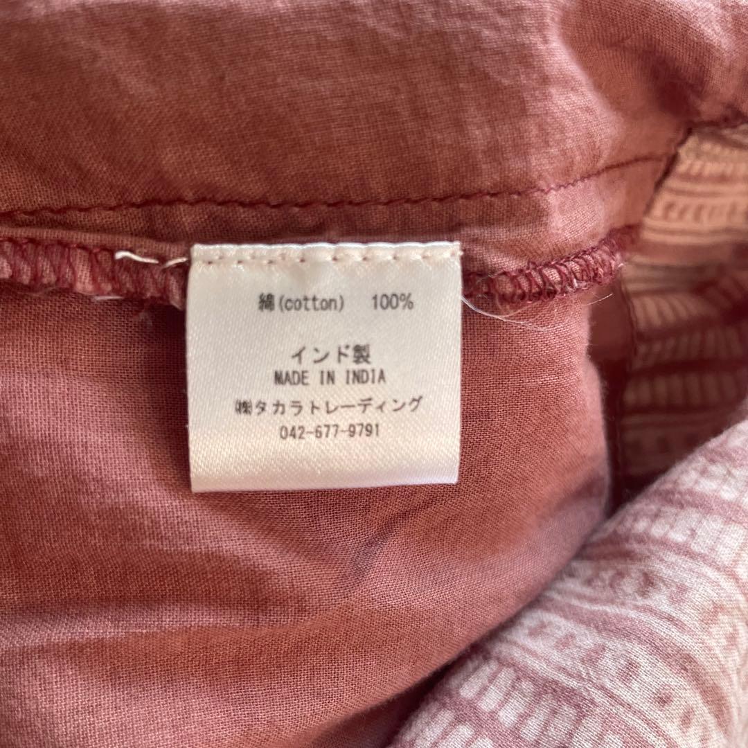 Malaika マライカ　ブロックプリント　ノースリーブ ワンピース