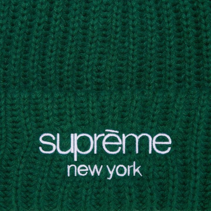 24AW 新品 シュプリーム クラシック ロゴ チャンキー リブド ビーニー