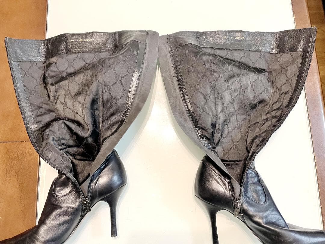 ☆中古☆ DIANA - 本革 ロング ブーツ - ブラック - 24cm
