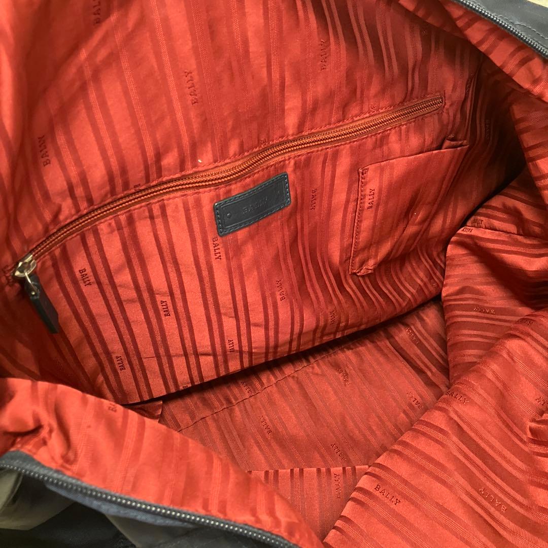 ⑪BALLY バリー ボストンバッグ レッドライニング 保存袋 ショルダー付