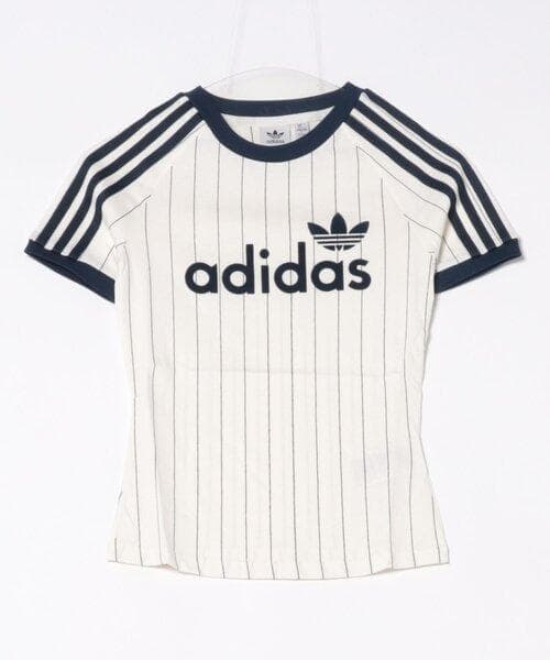 希少S☆アディダス リニア グラフィック カリTシャツ 白 夏コーデ 韓国