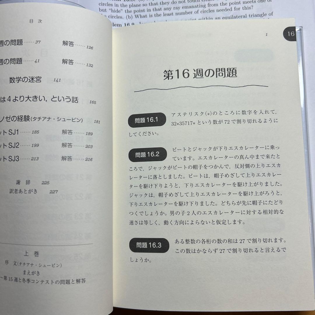 ロジカルな思考を育てる数学問題集 上下　& 英文原本