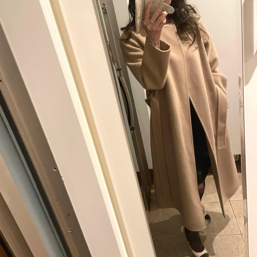 ♡アナイ美品ANAYI ノーカラーウールコート♡38