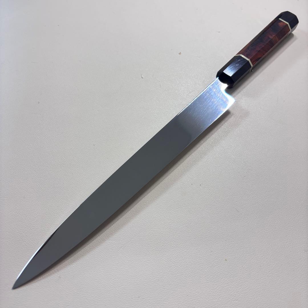 270mm 柳刃包丁 鏡面　天然木八角柄 刺身包丁 和包丁「全鋼」'.═