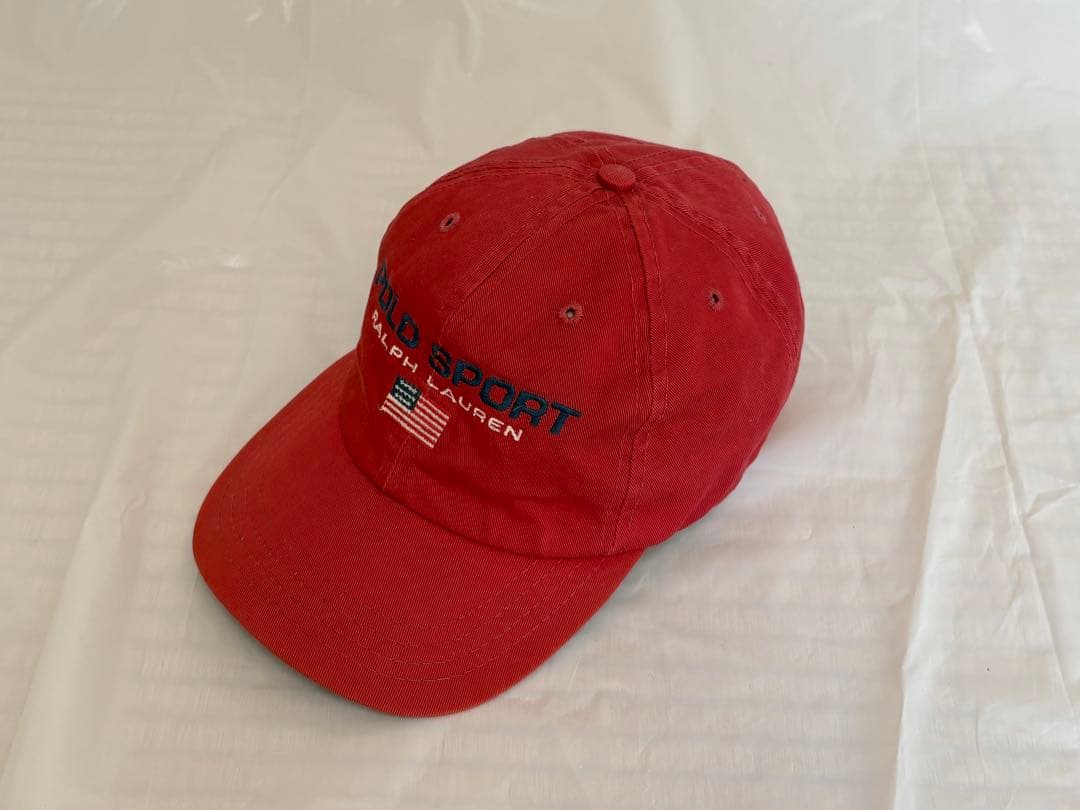 90s POLO SPORT Ralph Lauren USA製 赤キャップ刺繍
