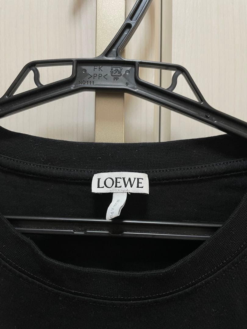LOEWE ロエベ アナグラム刺繍 胸ポケット半袖 Tシャツ M ブラック