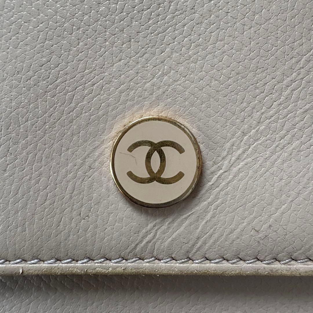 CHANEL 三つ折り財布 ラベンダーグレー