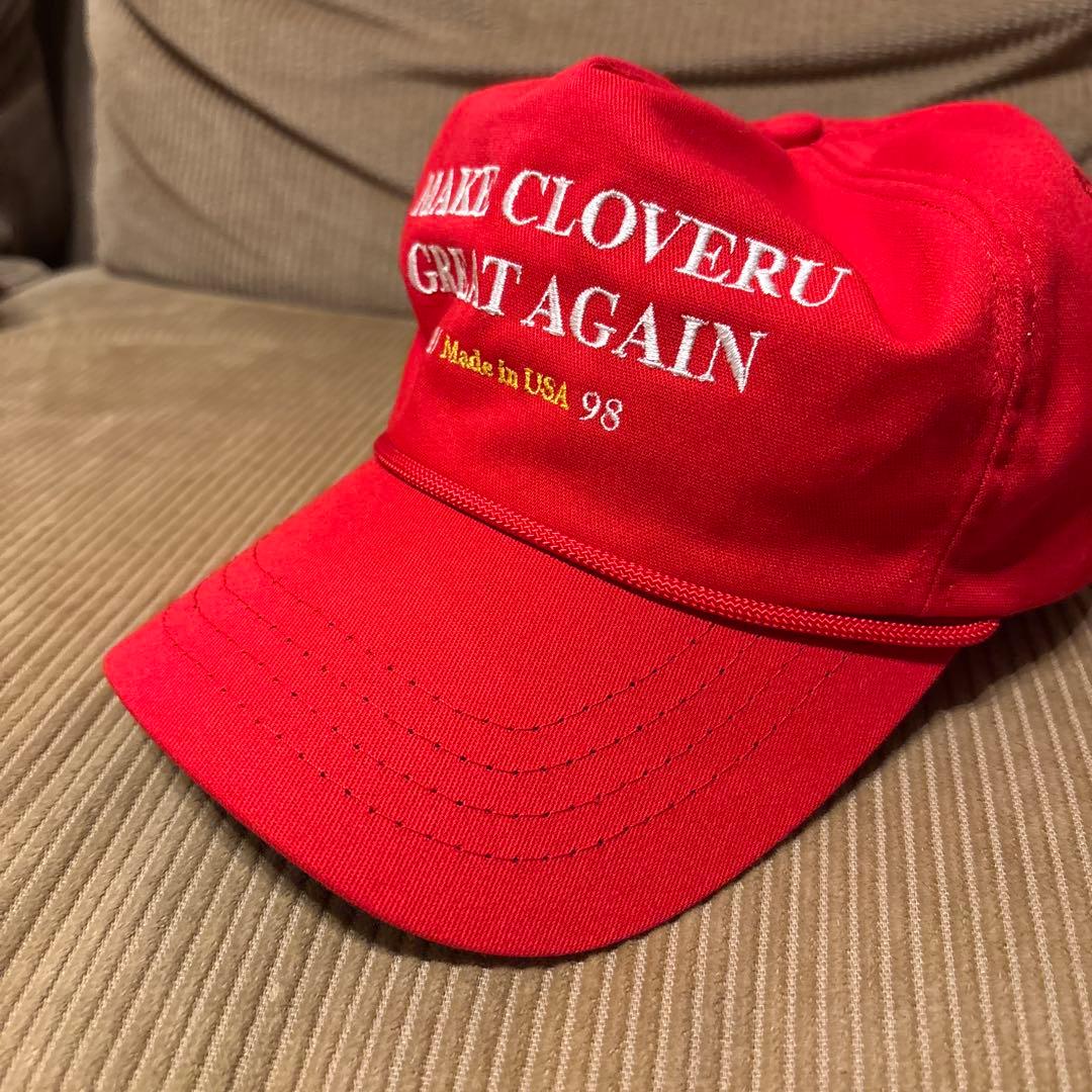 一*様 MAKE CLOVERU GREAT AGAIN CAP レッド