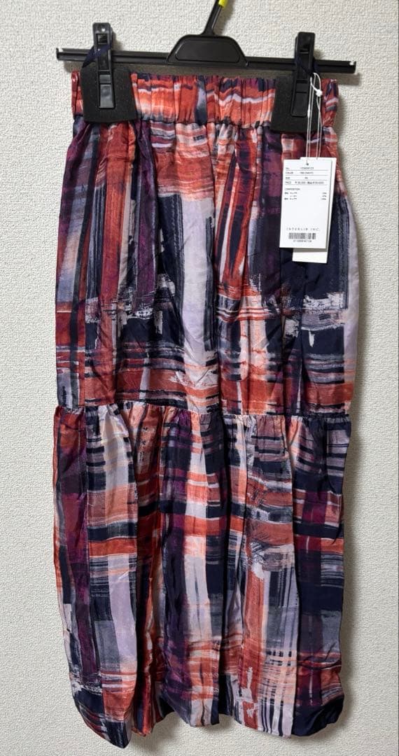 【新品】SACRA BRUSH PAINTING PLAID SKIRT