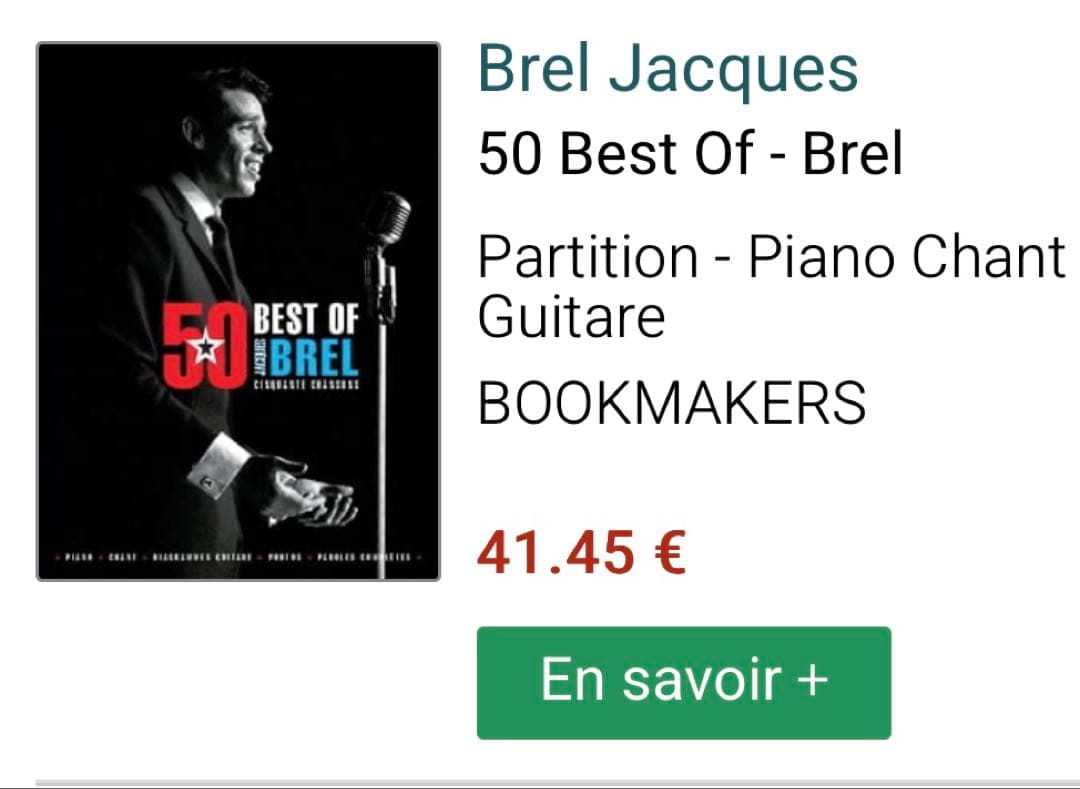 ジャックブレルBEST OF 50楽譜集