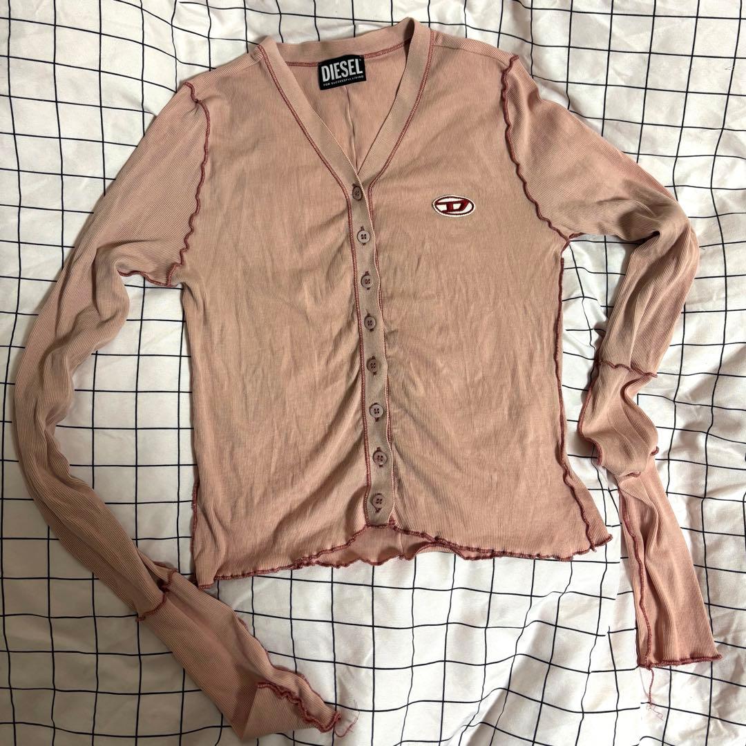 DIESEL カーディガン リブ コットン トップス