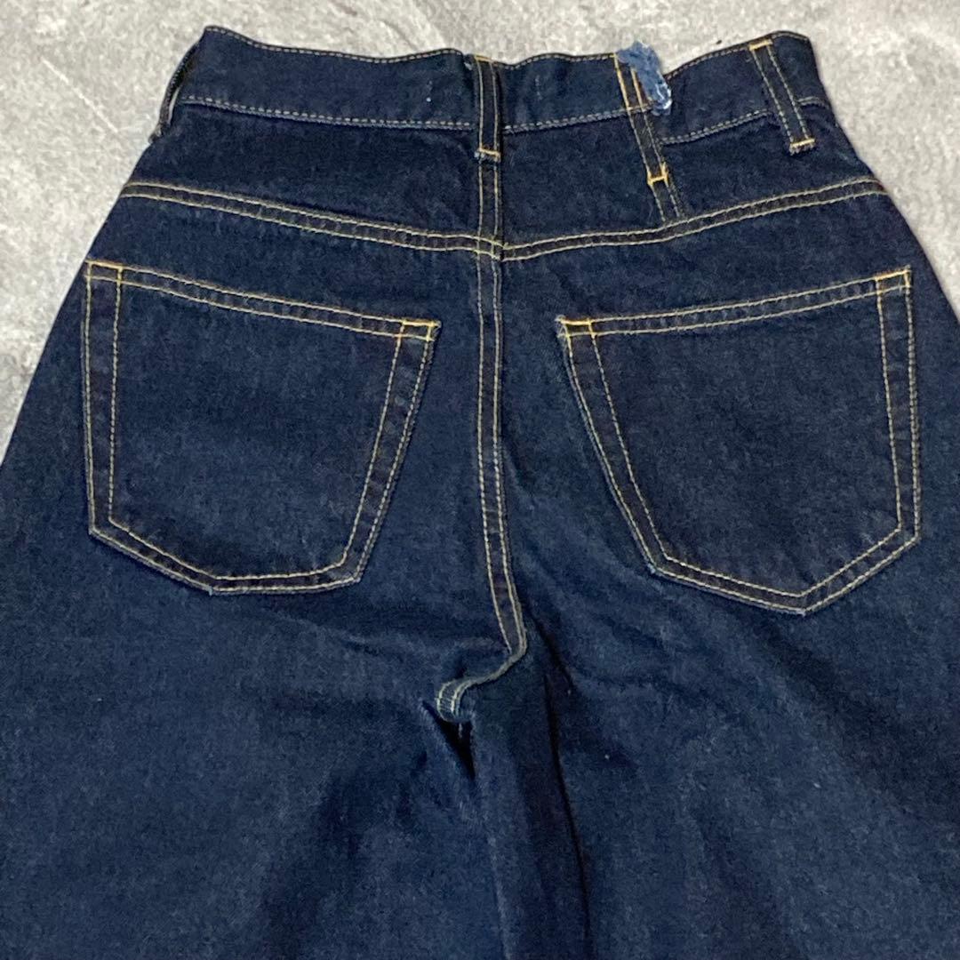 美品　moussy CROSS WAIST WIDE STRAIGHT 濃紺