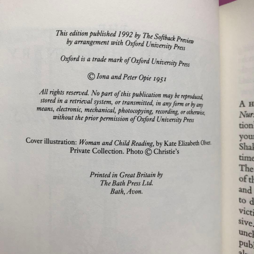 The Oxford Dictionary of Nursery Rhymes￼
