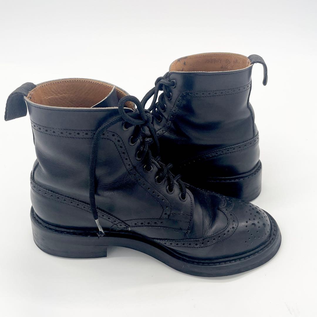 Tricker’s ブーツ ウィングチップ ブラック 本革 ヴィンテージ