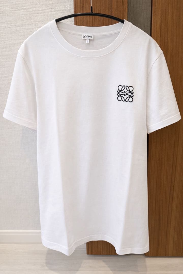 V　LOEWE ロエベ アナグラム刺繍 Tシャツ ホワイトM 半袖 メンズ