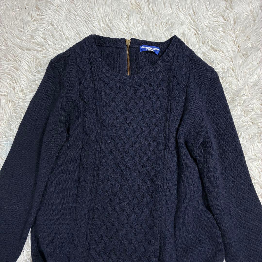 Y*u様 美品✨バーバリー ブルーレーベルニット ウールドッキング ワンピース