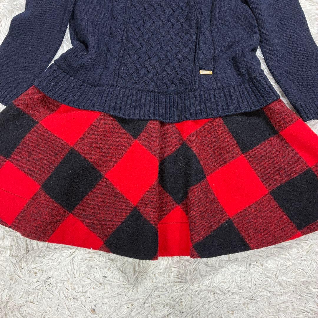 Y*u様 美品✨バーバリー ブルーレーベルニット ウールドッキング ワンピース