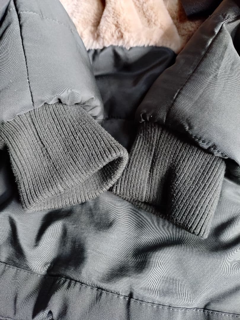 ZARA ファー付きモッズコート カーキ Lサイズ 綺麗目・Aライン