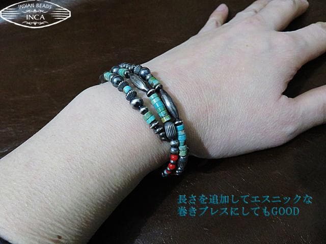 インディアンジュエリー ビーズ ネックレス ナバホパール シルバー ターコイズ