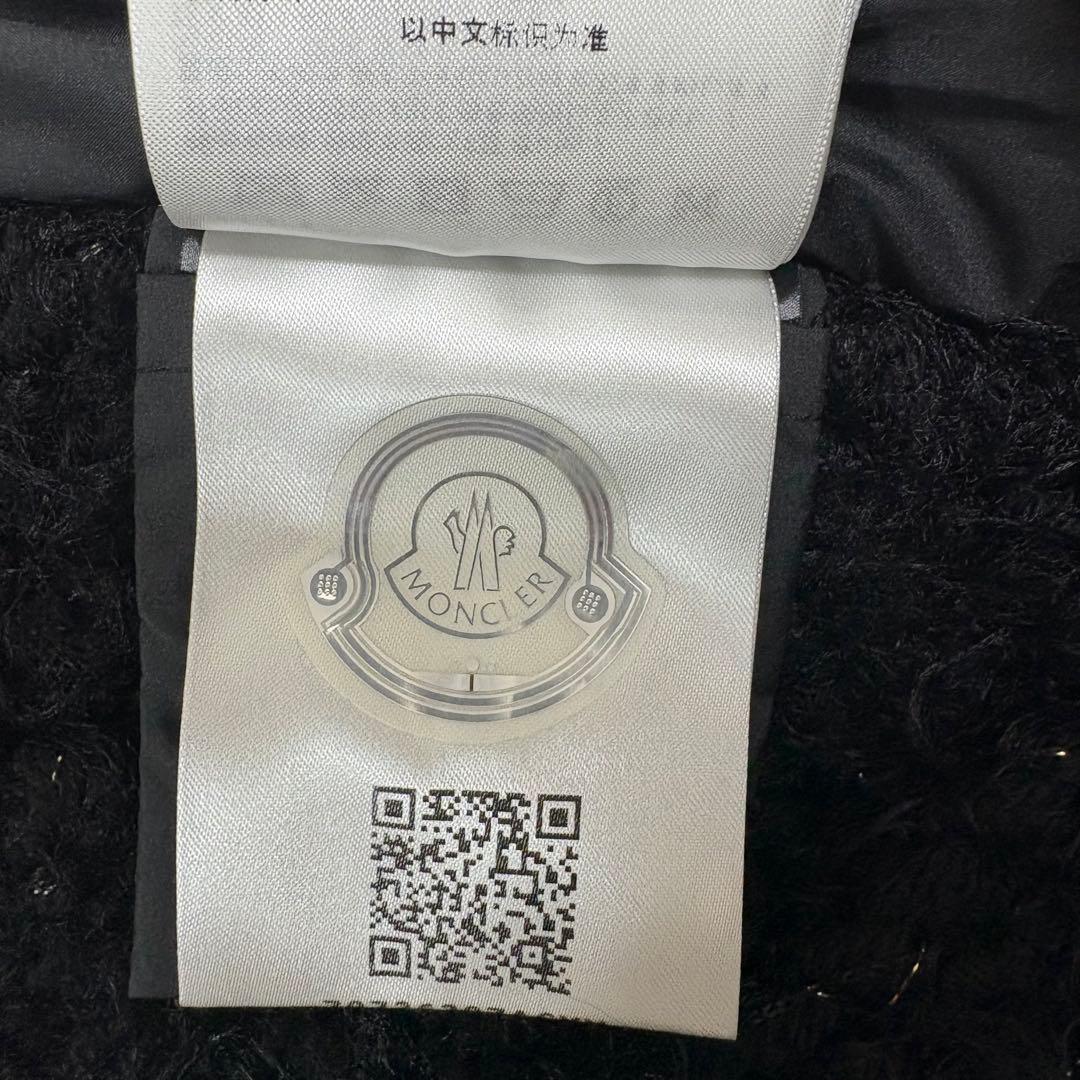美品 モンクレール MONCLER ツイード カーディガン ワッペン ブラック