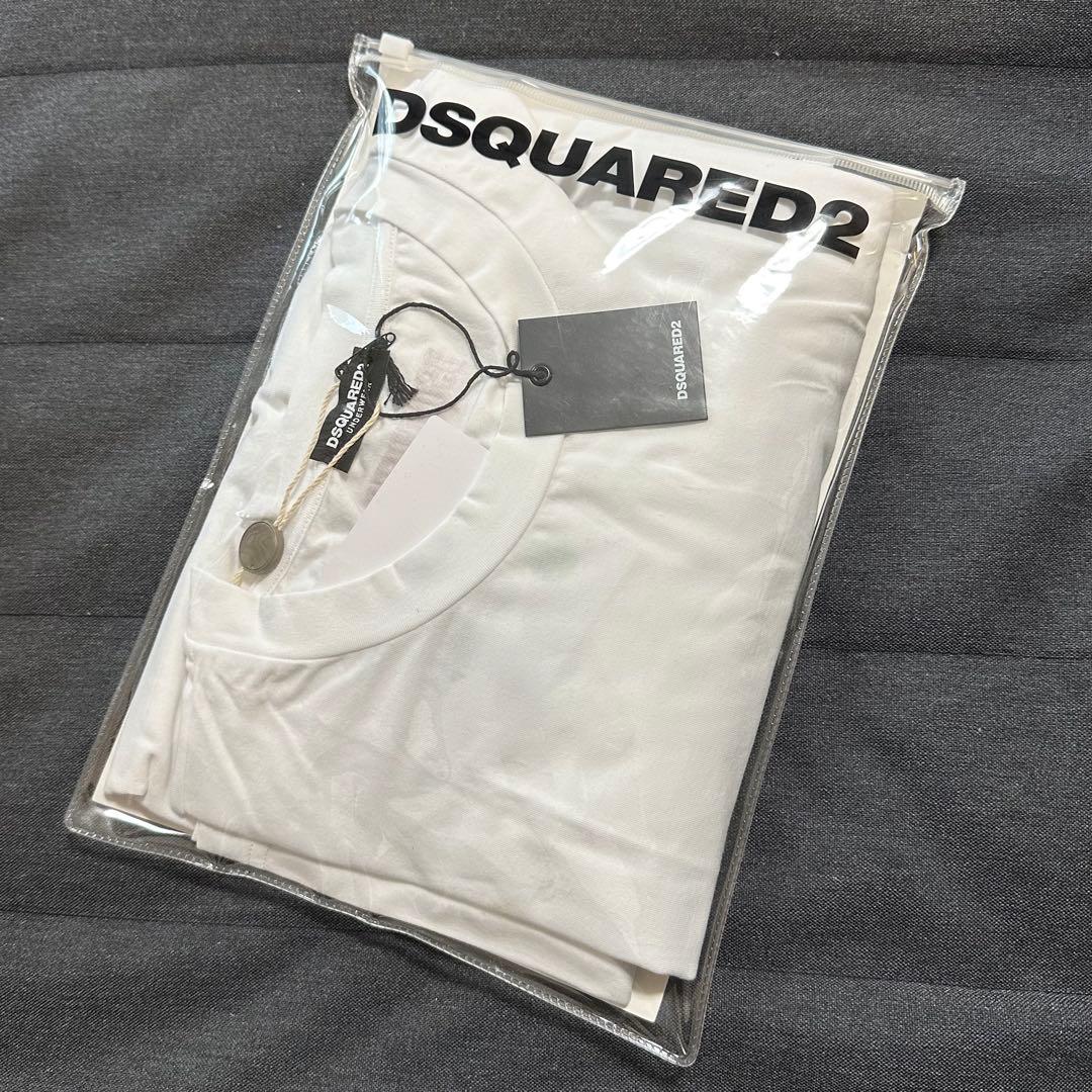 ディースクエアードDSQUARED2 ホワイト ロングスリーブ Tシャツ