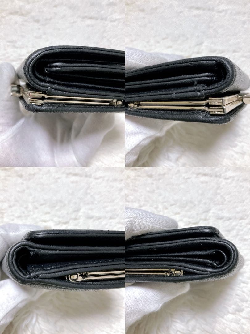 ♡美品♡ヴィヴィアンウエストウッド 三つ折り財布 がま口 ナッパレザー ブラック