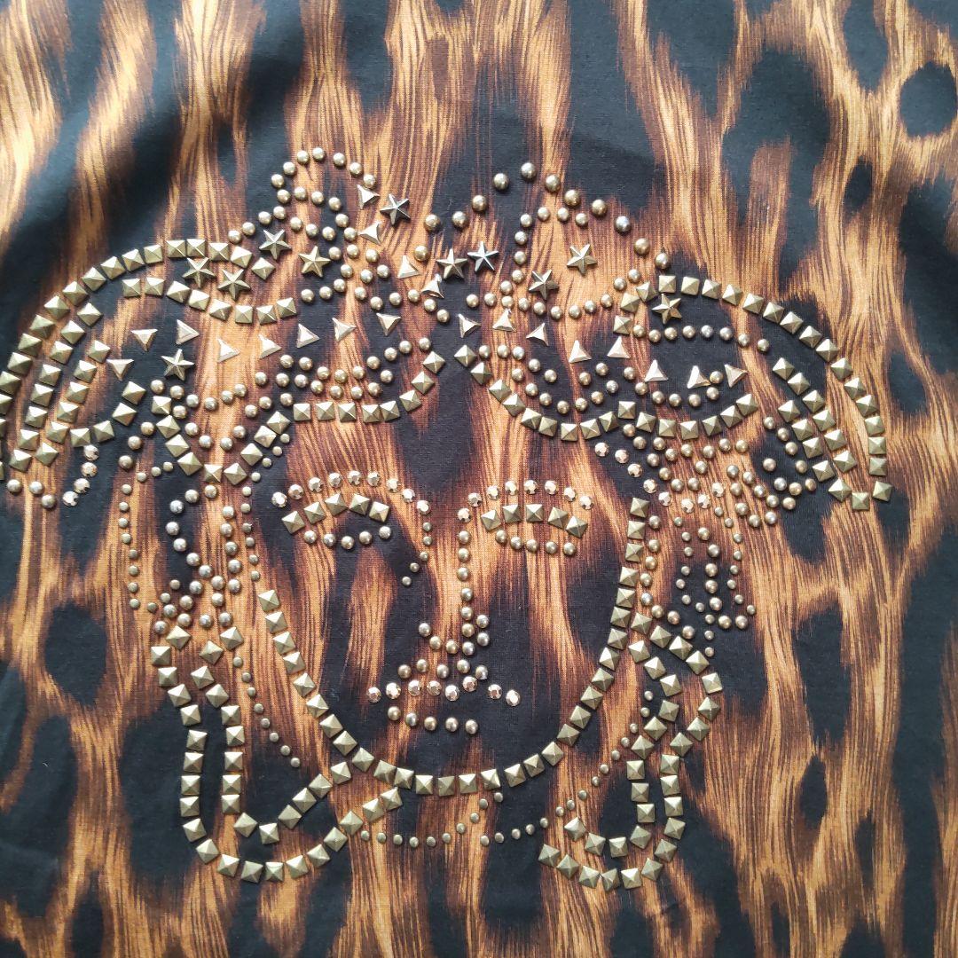 未使用級 ヴェルサーチ メドゥーサ スタッズ レオバード柄 メンズ Tシャツ L