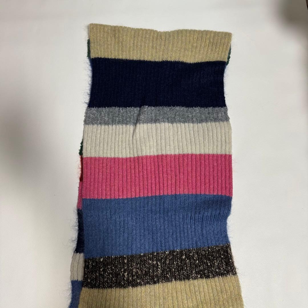 NKNIT mix stripe big KNIT scarf マフラー