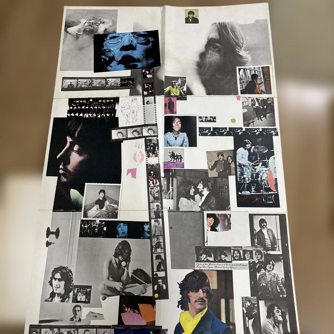 ビートルズ　レコード　ホワイトアルバム　日本初期盤　赤盤　ポスター　付属
