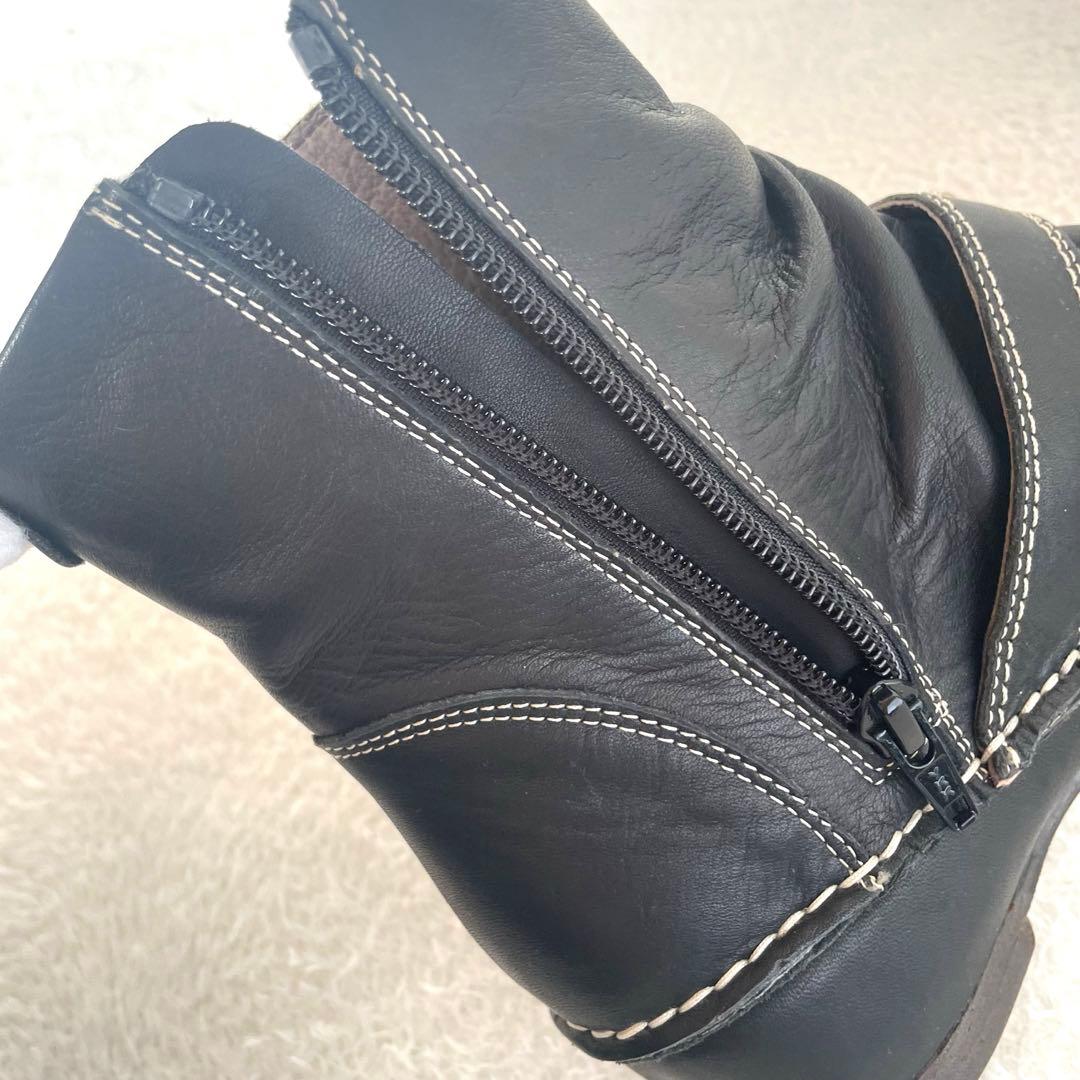 未使用品✨HINA JS company フラワーモチーフ ショートブーツ 黒