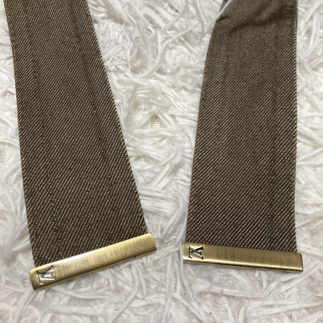 極美品✨ルイヴィトン　デニム　トレンチコート　ショート　ベルト　カーキ　S ロゴ