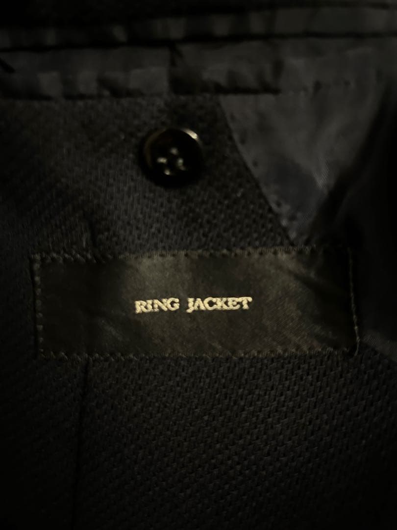 RING JACKET 46 ネイビー 鹿の子 アンコンジャケット 日本製