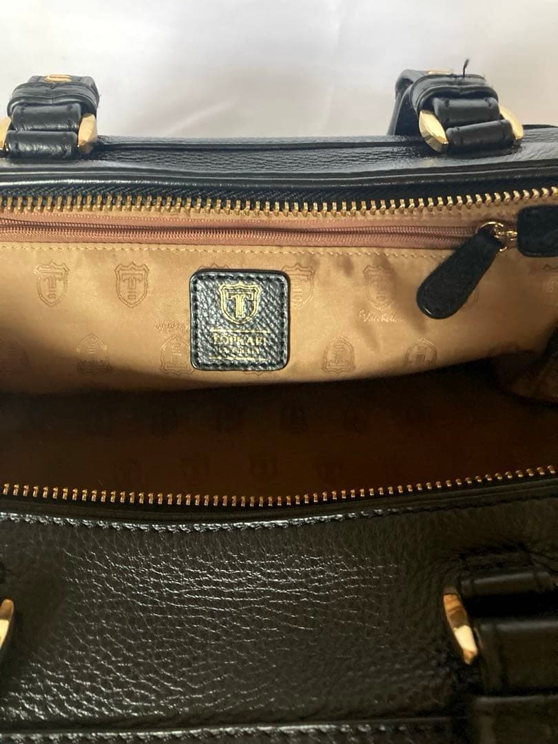 美品　TOPKAPI トプカピ　 VACCHETTA ボストンバッグ　ブラック