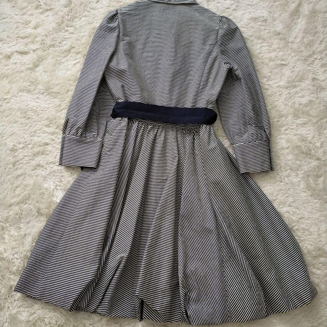 美品 エムズグレイシー ワンピース 40 ストライプ シェルボタン 日本製