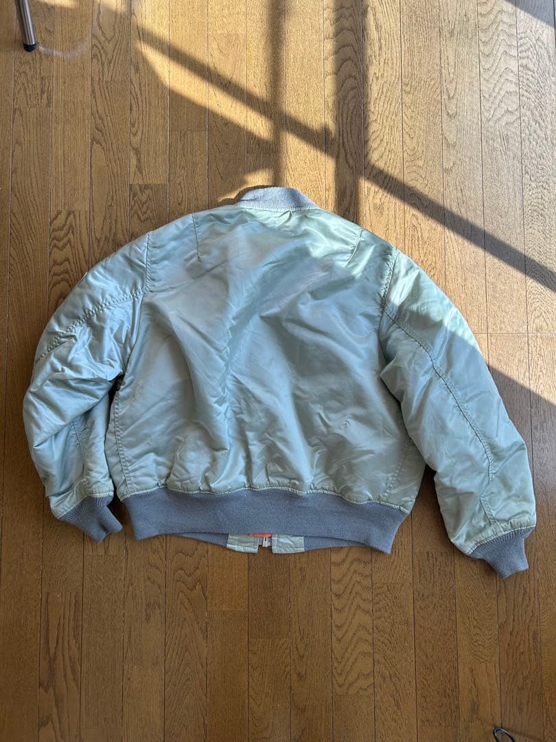 90s CORINTH コリンス MA-1 シルバー Lサイズ アメリカ製