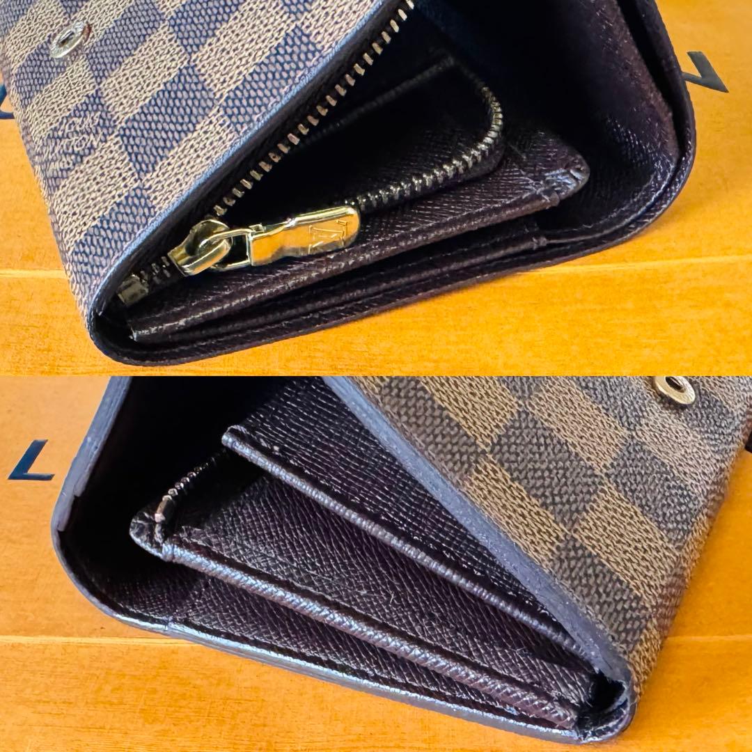 LOUIS VUITTON ダミエ エベヌ ポルトモネ トレゾール 外観極美品