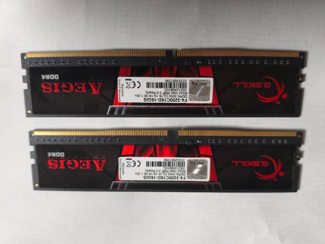 G.SKILL AEGIS DDR4-3200 16GB (8GB×2枚)