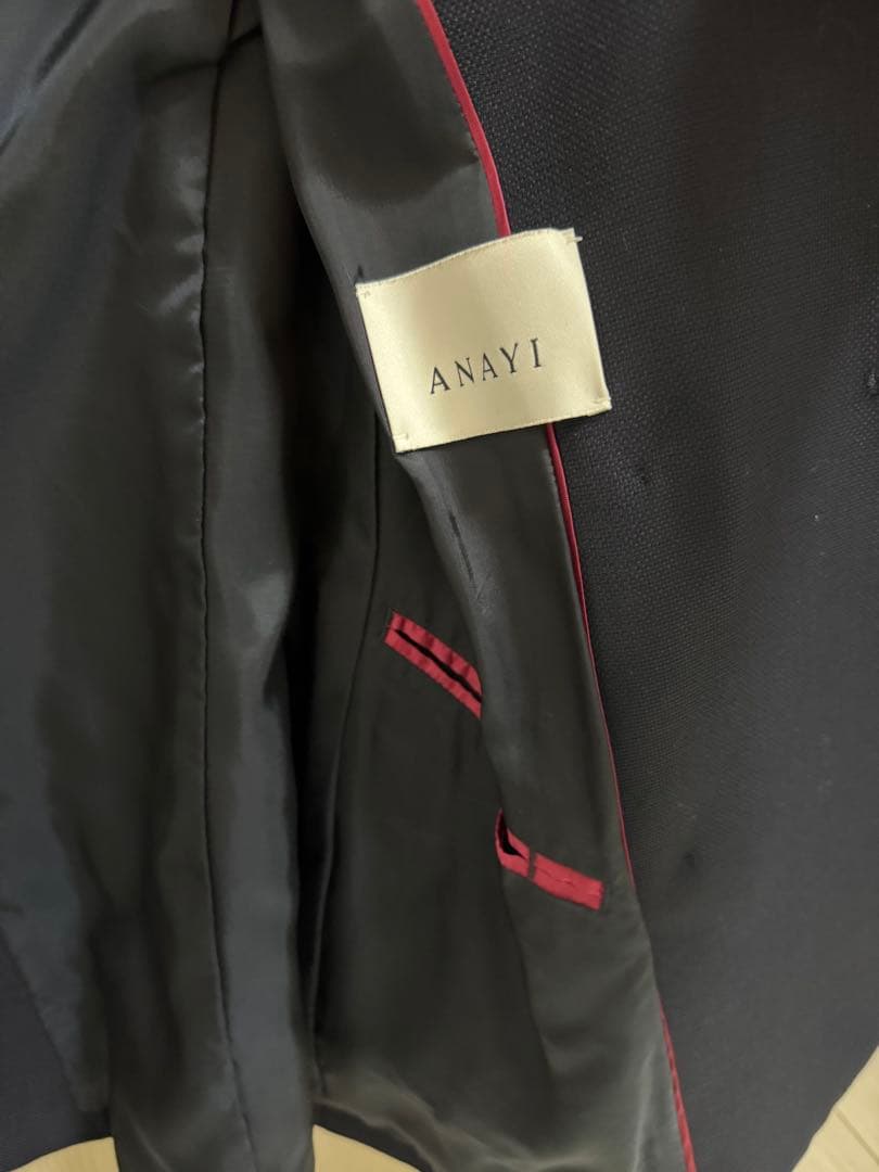 ANAYI ネイビー ダブルブレストジャケット