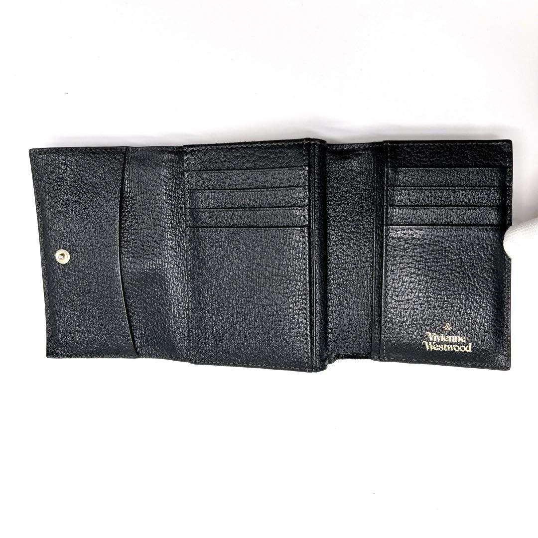 良品✨ ヴィヴィアンウエストウッド 短財布 がま口 ビッグオーブ シボ革 黒