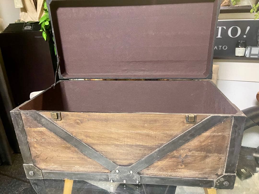 エル！　　　ヴィンテージ風 木箱 宝箱 収納 ボックス 大きめ オシャレ