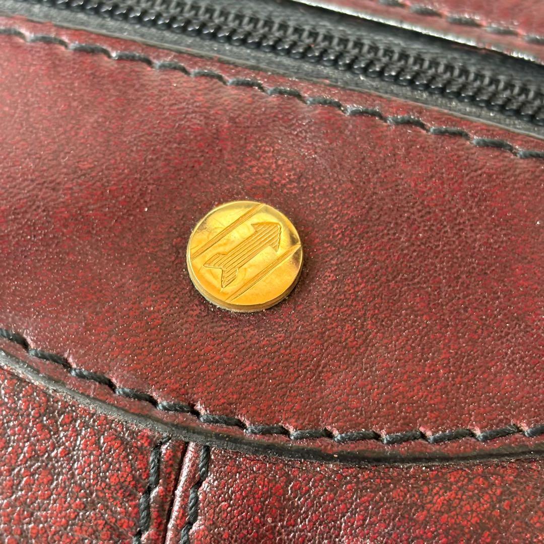 良品✨ ゴールドファイル ボストンバッグ 大容量 手提げ レザー 本革 金具
