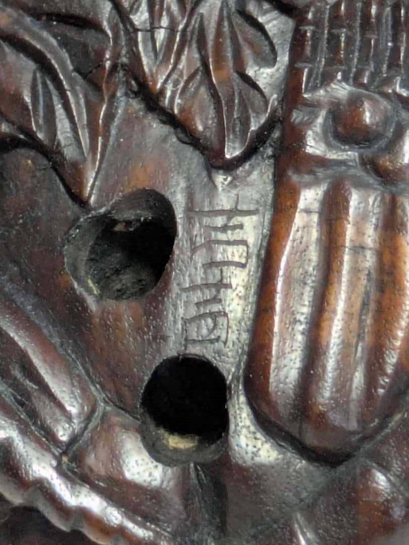 【古美術】「ねずみ型　根付」縁起物 根付 Netsuke 　精密彫刻