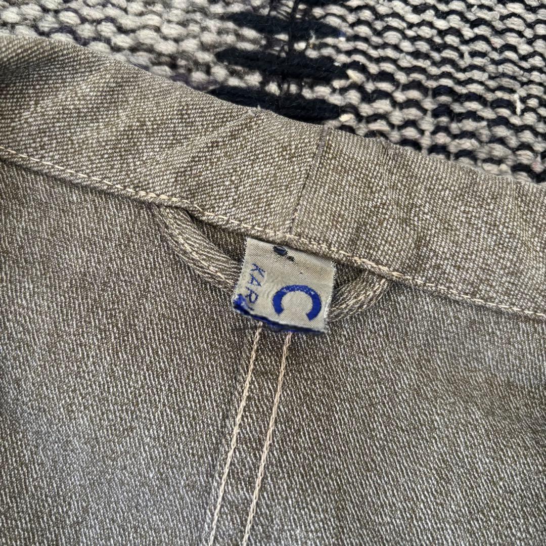 Euro Black chambray tailored jacket 黒ゴマ