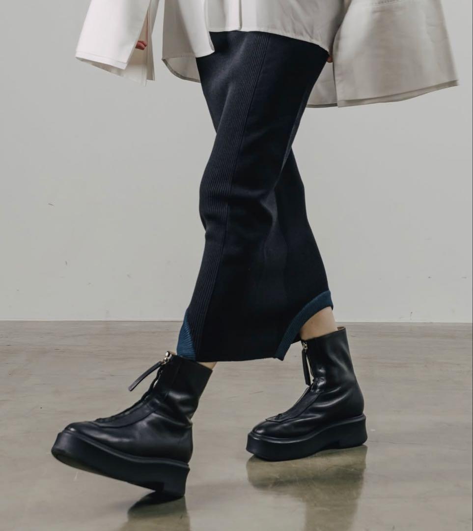 スカート BICOLOR KNIT SKIRT